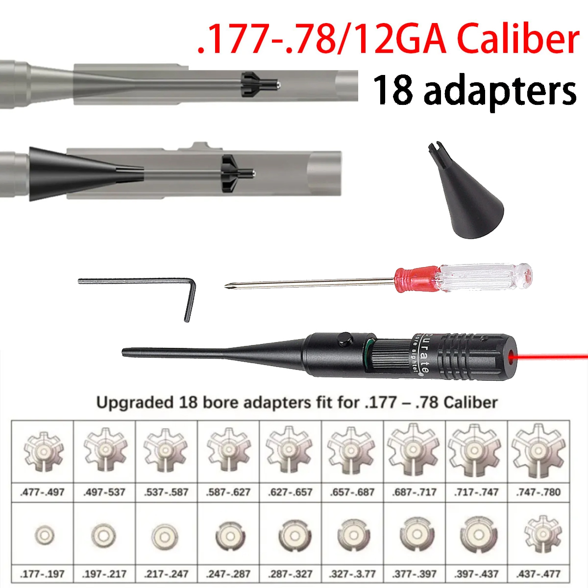Laser Boresighter Kit - Зеленый, красный лазерный прицел, комплект коллиматора