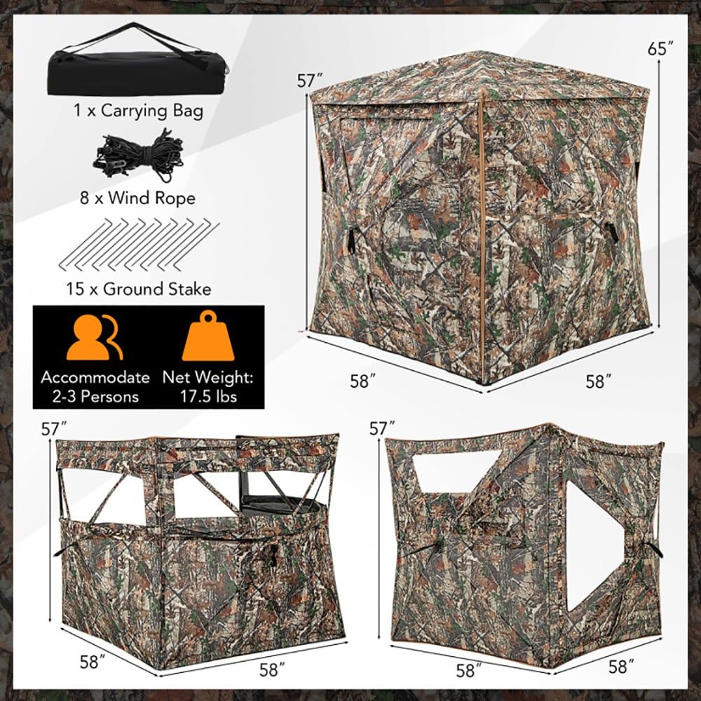 Hunting & Outdoor As - Многофункциональная разборная охотничья палатка 5-в-1 для